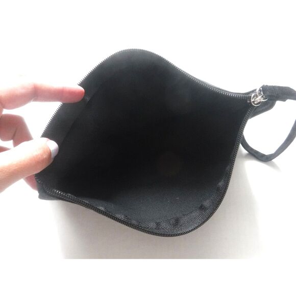 Black Canvas Bag w/ Wristlet Dog Theme - Picture 2 of 3